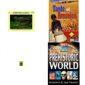 Children's Fun & Educational 4 Pack Paperback Book Bundle (Ages 6-12): Crocodilians Mondo Animals, IOPENERS TASTE OF AMERICA SINGLE GRADE 4 2005C, People in the Rain Forest Deep in the Rain Forest, Prehistoric World Just The Facts