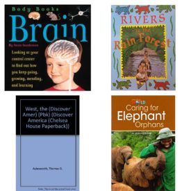 Children's Fun & Educational 4 Pack Paperback Book Bundle (Ages 6-12): Body Books: Brain, Rivers in the Rain Forest Deep in the Rain Forest, The West: Arizona, Nevada, Utah Discover America, Our World Readers: Caring for Elephant Orphans: American English