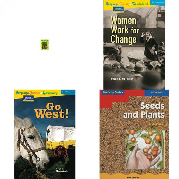 Children's Fun & Educational 4 Pack Paperback Book Bundle (Ages 6-12): People in the Rain Forest Deep in the Rain Forest, Language, Literacy & Vocabulary - Reading Expeditions U.S. History and Life: Women Work For Change Avenues, Language, Literacy & Vocabulary - Reading Expeditions U.S. History and Life: Go West! Rise and Shine, SEEDS AND PLANTS Dominie Factivity