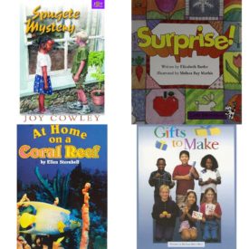 Children's Fun & Educational 4 Pack Paperback Book Bundle (Ages 6-12): SPUGETE MYSTERY Dominie Joy Chapter Books, LITTLE CELEBRATIONS, SURPRISE!, FLUENCY, STAGE 3A, AT HOME ON A CORAL REEF, SINGLE COPY, VERY FIRST CHAPTERS, Steck-Vaughn Pair-It Books Early Fluency Stage 3: Student Reader Gifts to Make , Story Book