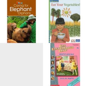 Children's Fun & Educational 4 Pack Paperback Book Bundle (Ages 6-12): Our World Readers: Caring for Elephant Orphans: American English, IOPENERS EAT YOUR VEGETABLES SINGLE GRADE 1 2005C, SCHOOLS OF FISH Dominie Marine Life Young Readers, Kristys Big Day Baby-Sitters Club