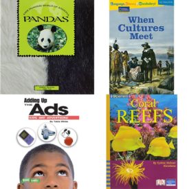 Children's Fun & Educational 4 Pack Paperback Book Bundle (Ages 6-12): PANDAS Dominie World of Animals, When Cultures Meet : National Geographic Reading Expeditions : Language, Literacy & Vocabulary Avenues, BOOK TREKS ADDING UP THE ADS LEVEL 4, IOPENERS CORAL REEFS SINGLE GRADE 4 2005C