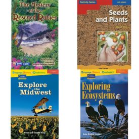 Children's Fun & Educational 4 Pack Paperback Book Bundle (Ages 6-12): Book Treks Extension the Mystery of the Rescued Rubies Gr 5 2005c, SEEDS AND PLANTS Dominie Factivity, Language, Literacy & Vocabulary - Reading Expeditions U.S. Regions: Explore The Midwest Language, Literacy, and Vocabulary - Reading Expeditions, Language, Literacy & Vocabulary - Reading Expeditions Life Science/Human Body: Exploring Ecosystems Language, Literacy, and Vocabulary - Reading Expeditions