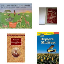 Children's Fun & Educational 4 Pack Paperback Book Bundle (Ages 6-12): Houghton Mifflin Invitations to Literature: Rd Ltl Bigbk Bring Rain2.2 -Imp BRING RAIN, True Stories About Abraham Lincoln, Narrative of Sojourner Truth 1997, Dover Thrift Editions, Language, Literacy & Vocabulary - Reading Expeditions U.S. Regions: Explore The Midwest Language, Literacy, and Vocabulary - Reading Expeditions