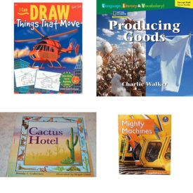 Children's Fun & Educational 4 Pack Paperback Book Bundle (Ages 6-12): I Can Draw Things That Move I Can Draw Series Walter Foster, Windows on Literacy Language, Literacy & Vocabulary Fluent Social Studies: Producing Goods Language, Literacy, and Vocabulary - Windows on Literacy, Cactus Hotel, Mighty Machines Alpha Kids Plus, Level 6