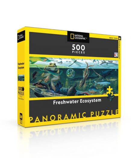 Freshwater Ecosystem Panoramic 500-piece Puzzle by New York Puzzle Co