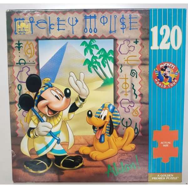 Assorted Puzzles 4 Pack Bundle: Golden Premier Disney Mickey's World Tour 1992 Egypt 120 Piece Puzzle, Barbie Artist Series Mc Elroy 550 Piece Jigsaw Puzzle, 18"x24", 1000 Piece Jigsaw Puzzle Home Garden, 1991 Claude Haycraft Photograpy Sea Oats 550 Piece Jigsaw Puzzle By Cape Sh...