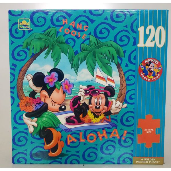 Assorted Puzzles 4 Pack Bundle: Golden Premier Disney Mickey's World Tour 1992 US Hawaii 120 Piece Puzzle, EuroGraphics Venetian Mask 1000-Piece Puzzle, Trolls Kids 5-Pack Puzzle Set In Wood Storage Box, Wild Ones Nature Jigsaw Puzzle Eagle 1000 Interlocking Pieces Octegon Box