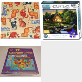 Assorted Puzzles 4 Pack Bundle: Chelona Pocket Puzzle Cats, The Jigsaw Puzzle Factory Homesteads- Guardians of The Lake, ROUND WORLD JUNIOR Kid’s 100 Puzzle 2-Pack Our World / USA, Masterpieces Watercolor Wind Spirits 500 Piece Indian Horse Puzzle