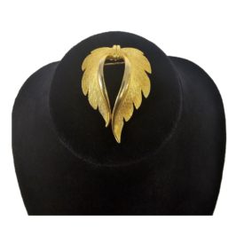 Vintage 1950's JJ Jonette Brooch Gold Tone Angel Wings Feather Pin