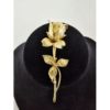 Vintage Pastelli Rose Brooch Pin Gold Tone