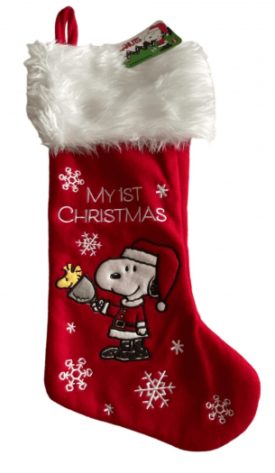 Peanuts "My First Christmas" Snoopy & Woodstock Holiday Stocking For Baby