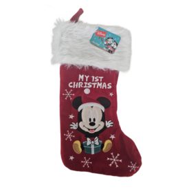 Disney Santa Mickey Mouse "My 1st Christmas" Holiday Stocking for Baby