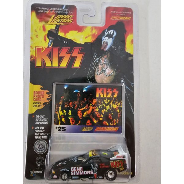 Johnny Lightning KISS Gene Simmons 1:64 Diecast Car w/CAN'T KEEP A GOOD CROWD DOWN Photo Card #25