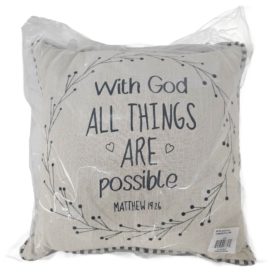 With God All Things Are Possible, Throw Pillow 18 x 18 Inches