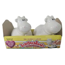 Barnyard Banks Ceramic Cow Set 3 1/8 Inch Personalize w/Markers