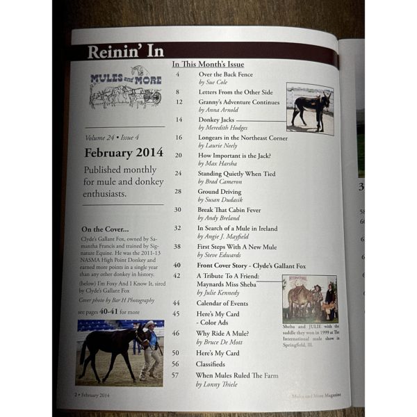 Mules and More - Feb. 2014 Vol. 24 Issue 4 (Back Issue Magazine)