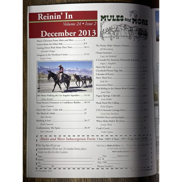 Mules and More - Dec. 2013 Vol. 24 Issue 2 (Back Issue Magazine)