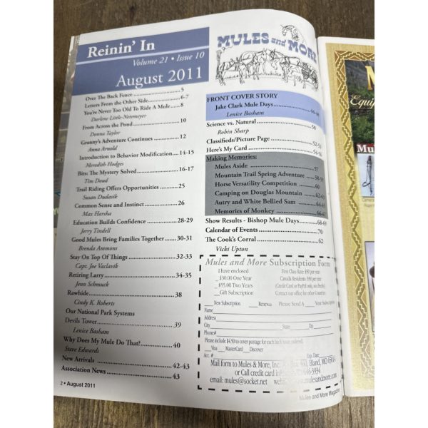 Mules and More - Aug. 2011 Vol. 21 Issue 10 (Back Issue Magazine)