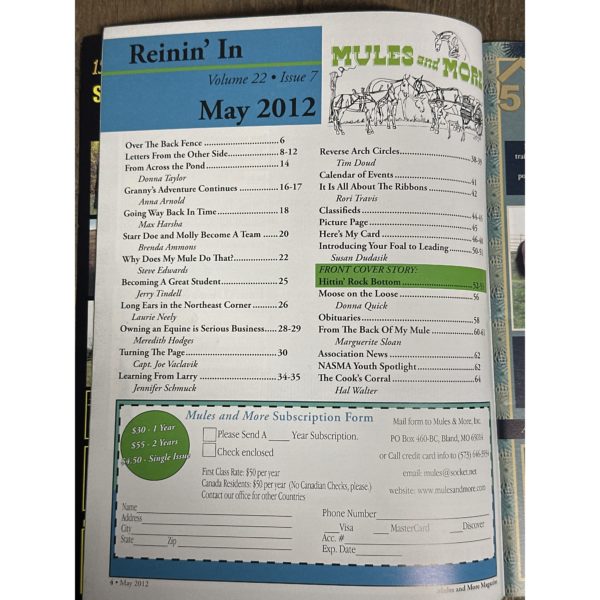 Mules and More - May 2012 Vol. 22 Issue 7 (Back Issue Magazine)