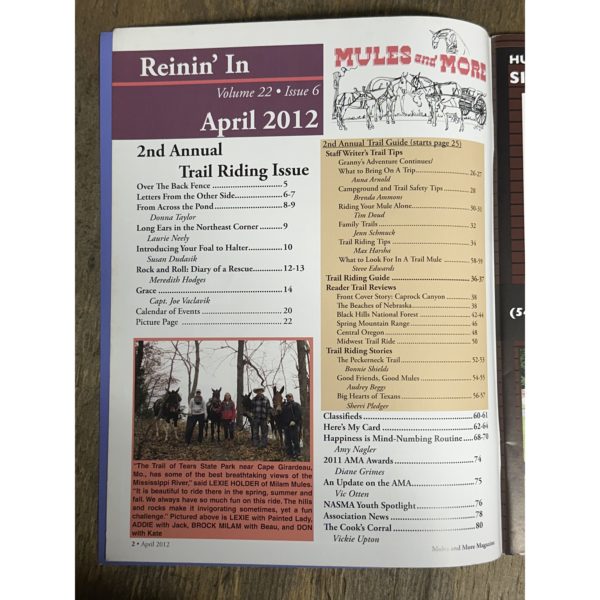 Mules and More - Apr. 2012 Vol. 22 Issue 6 (Back Issue Magazine)