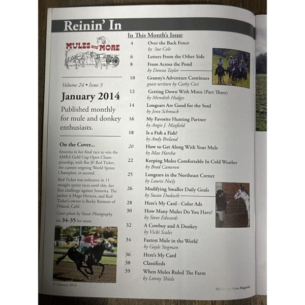 Mules and More - Jan. 2014 Vol. 24 Issue 3 (Back Issue Magazine)
