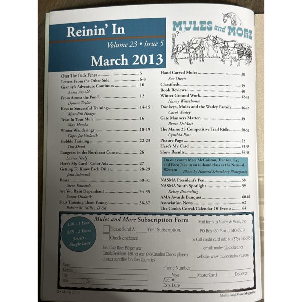 Mules and More - Mar. 2013 Vol. 23 Issue 5 (Back Issue Magazine)