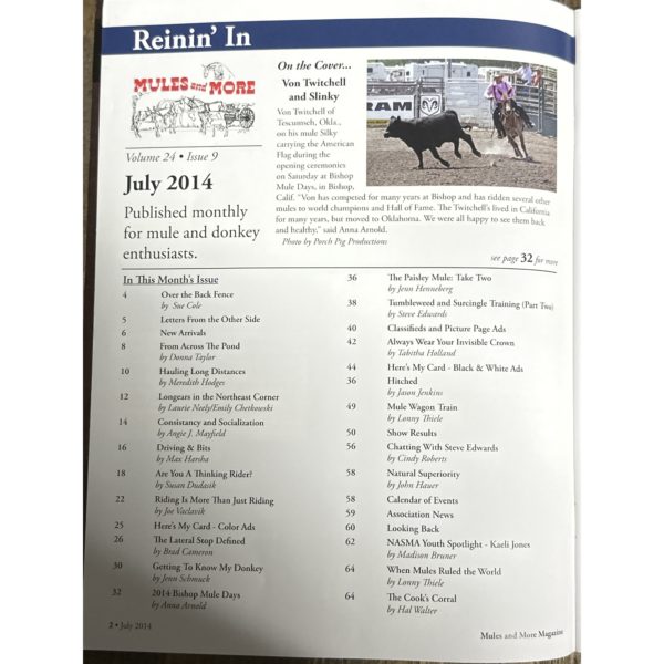 Mules and More - Jul 2014 Vol. 24 Issue 9 (Back Issue Magazine)