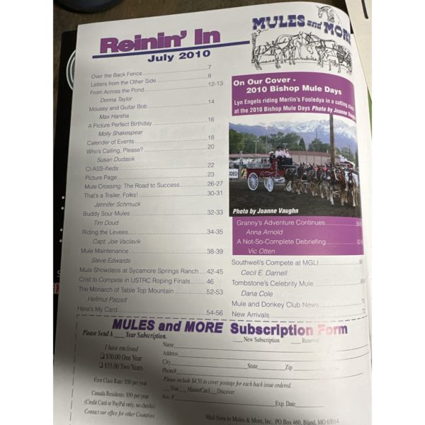 Mules and More - Jul. 2010 Vol. 20 Issue 9 (Back Issue Magazine)