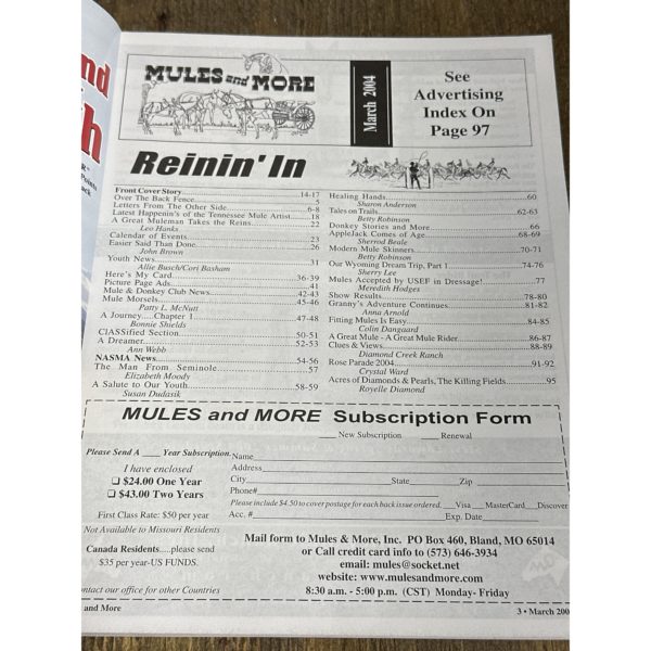 Mules and More - Mar. 2004 Vol. 14 Issue 5 (Back Issue Magazine)
