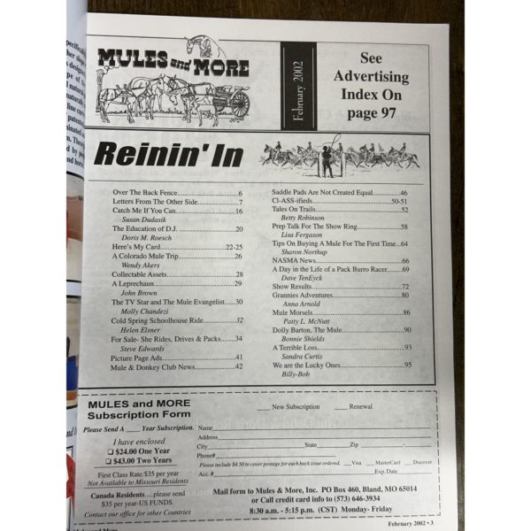 Mules and More - Feb. 2002 Vol. 12 Issue 4 (Back Issue Magazine)