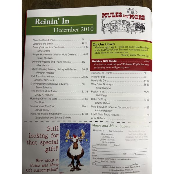 Mules and More - Dec. 2010 Vol. 21 Issue 2 (Back Issue Magazine)