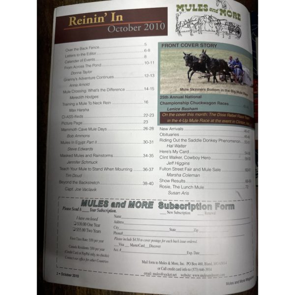 Mules and More - Oct. 2010 Vol. 20 Issue 12 (Back Issue Magazine)