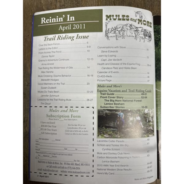 Mules and More - Apr. 2011 Vol. 21 Issue 6 (Back Issue Magazine)