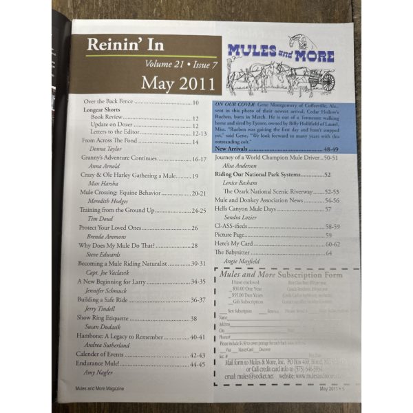 Mules and More - May 2011 Vol. 21 Issue 7 (Back Issue Magazine)