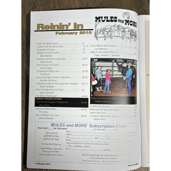 Mules and More - Feb. 2010 Vol. 20 Issue 4 (Back Issue Magazine)
