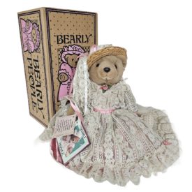1991 Bearly People Victorian Elegance "Romance" Teddy Bear 14" in Mauve VB451