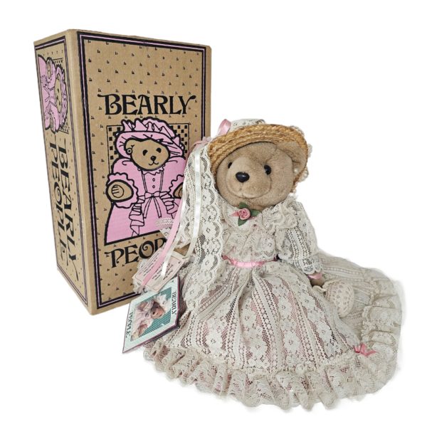 1991 Bearly People Victorian Elegance "Romance" Teddy Bear 14" in Mauve VB451