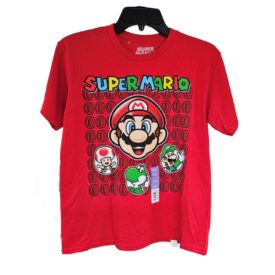2014 Nintendo Super Mario Boys Red Cotton Tee Hey You Guys Size 14/16 XL