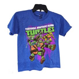 Teenage Mutant Ninja Turtles TMNT Boys Heather Blue Graphic Tee Size 8 Medium