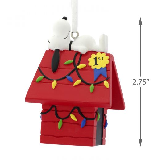 Peanuts Snoopy Christmas 1st Place Decorated Doghouse Hallmark Ornament