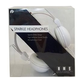 Fine Life Audio White Sparkle Headphones With Mic