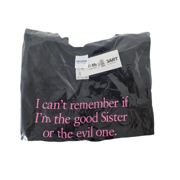 Women's Girls Club Good / Evil Sister Short Sleeve T-Shirt Size Large Black