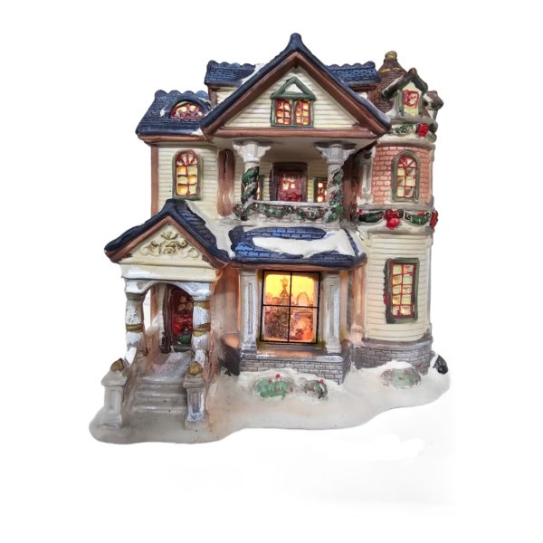 2008 Traditional Vintage Collection VICTORIAN HOUSE Lighted Porcelain Village Window