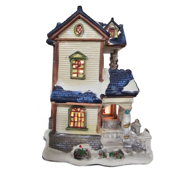 2008 Traditional Vintage Collection VICTORIAN HOUSE Lighted Porcelain Village Window