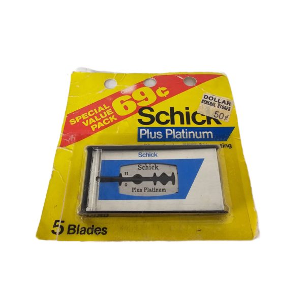 Vintage 1970-1980 DG Schick Plus Platinum Double Edge Shaver Blades 5 Count