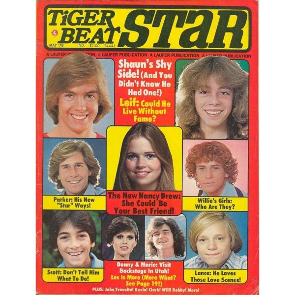 Tiger Beat Star Shaun Cassidy, Parker, Leif Garrett, Scott Baio, Donny & Marie - May 1978 (Collectible Single Back Issue Magazine)