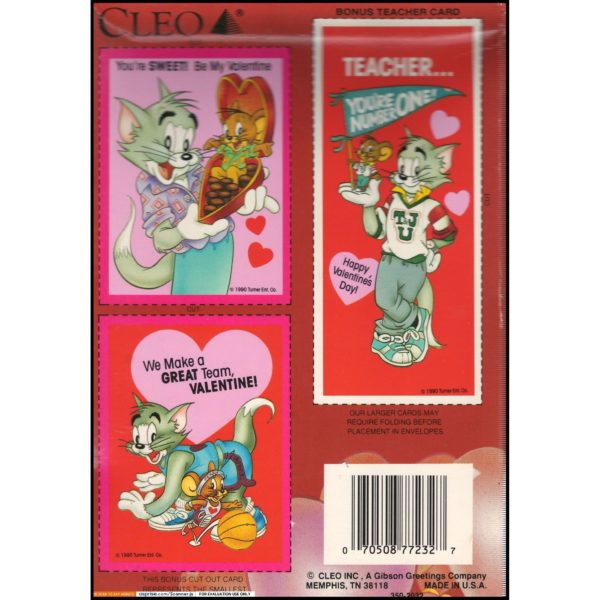 Vintage 1990 Valentine's Day Cards "Tom & Jerry" 32 Count by Cleo/Gibson