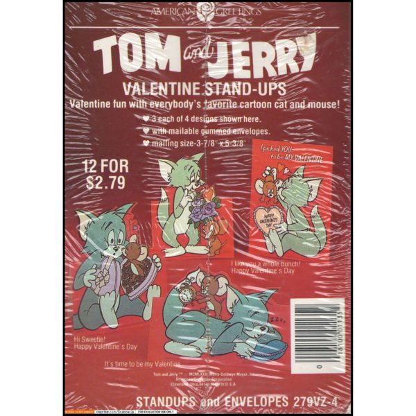 Vintage 1980's Valentine's Day Cards "Tom & Jerry" 12 Count by American Greetings