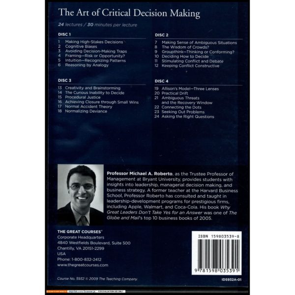 The Great Courses: Art of Critical Decision Making (DVD)